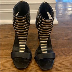 BCBG generation gold and black heels
